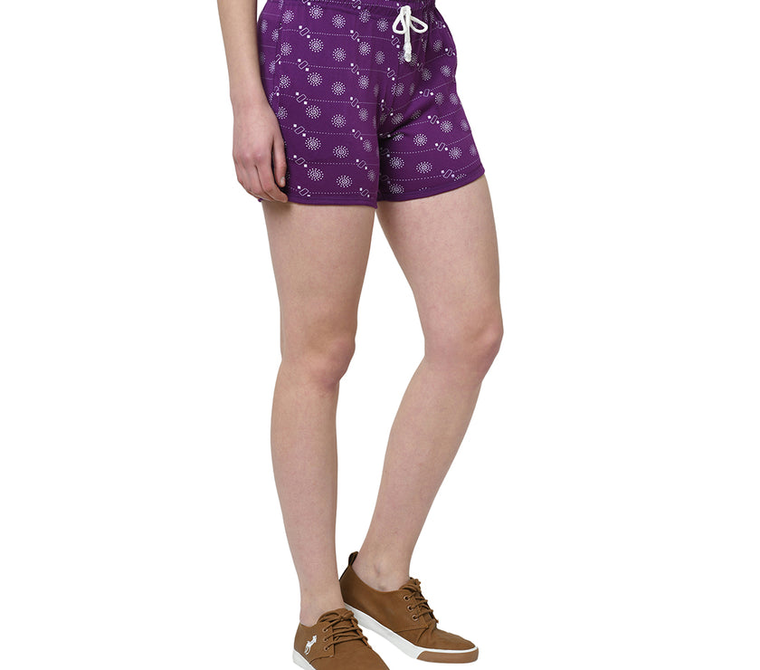 Mack Jonney Purple Color Shorts For Women