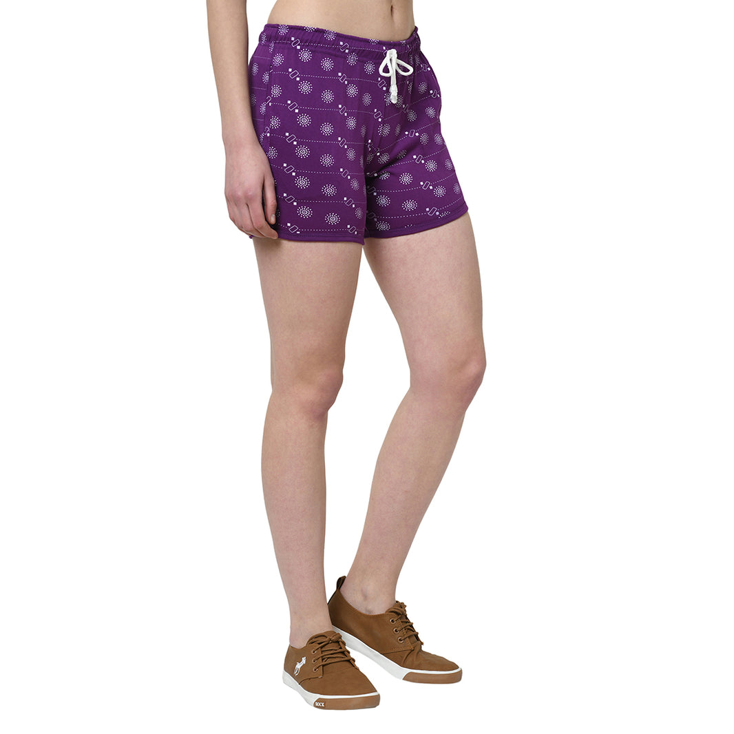 Mack Jonney Purple Color Shorts For Women