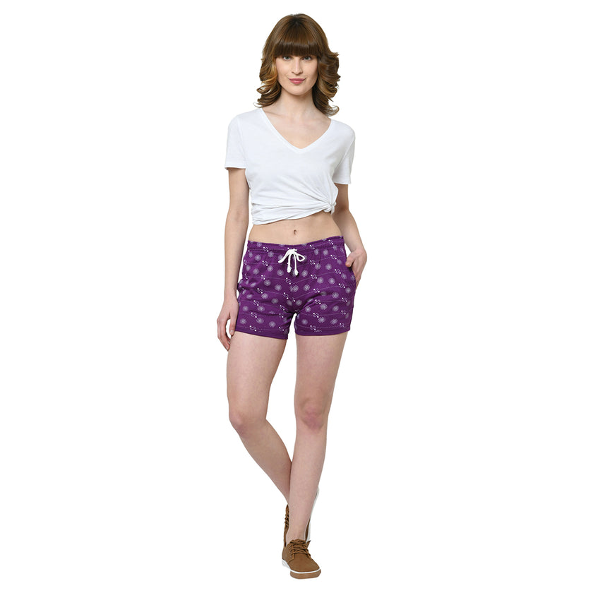 Mack Jonney Purple Color Shorts For Women