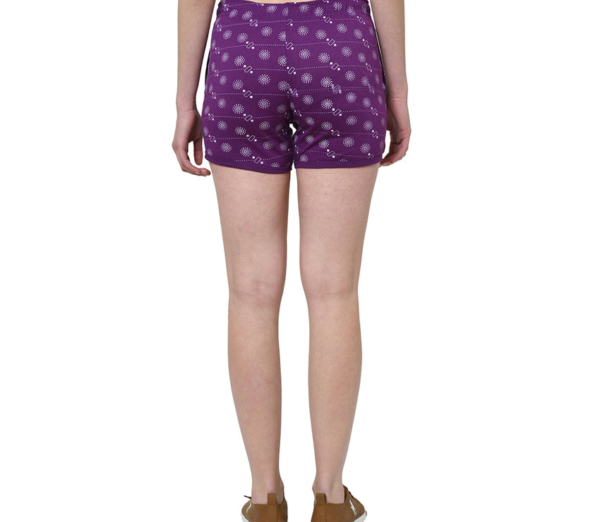 Mack Jonney Purple Color Shorts For Women