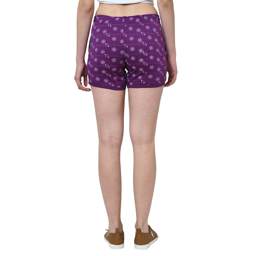 Mack Jonney Purple Color Shorts For Women