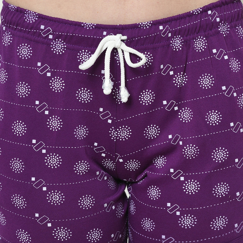 Mack Jonney Purple Color Shorts For Women