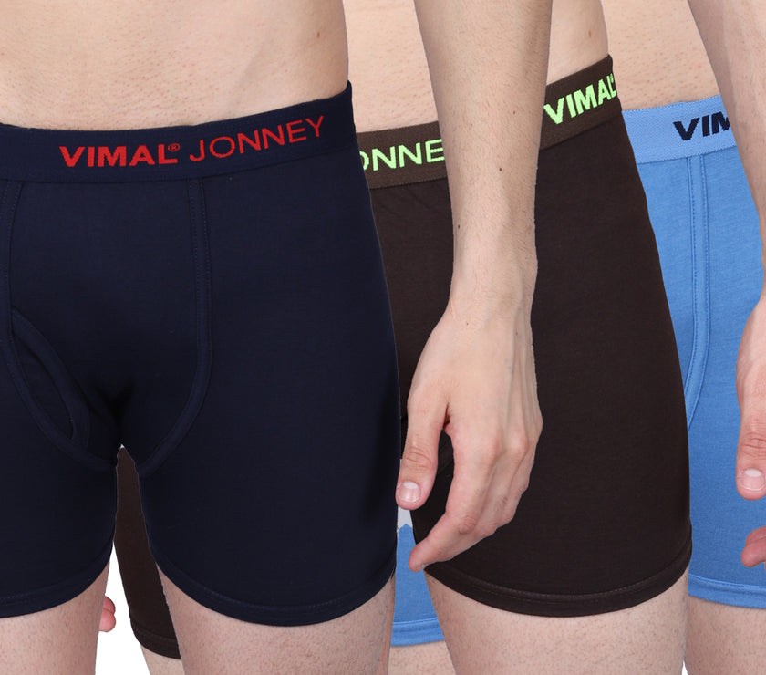 Mack Jonney Cotton Trunks for Men (Assorted Color, Pack of 3)