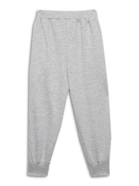 Mack Jonney Grey Melange Solid Cotton Fleece Trackpant for Kids