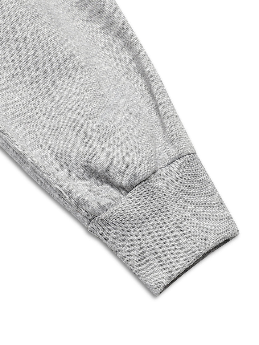 Mack Jonney Grey Melange Solid Cotton Fleece Trackpant for Kids