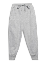 Mack Jonney Grey Melange Solid Cotton Fleece Trackpant for Kids