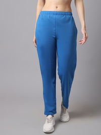 Mack Jonney Fleece Regular-Fit Blue Trackpant for Women