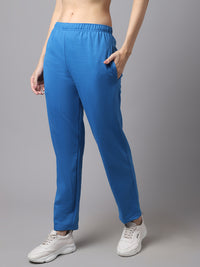 Mack Jonney Fleece Regular-Fit Blue Trackpant for Women
