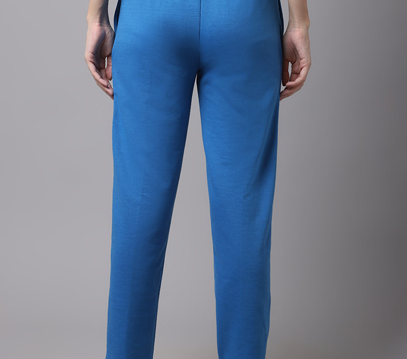 Mack Jonney Fleece Regular-Fit Blue Trackpant for Women