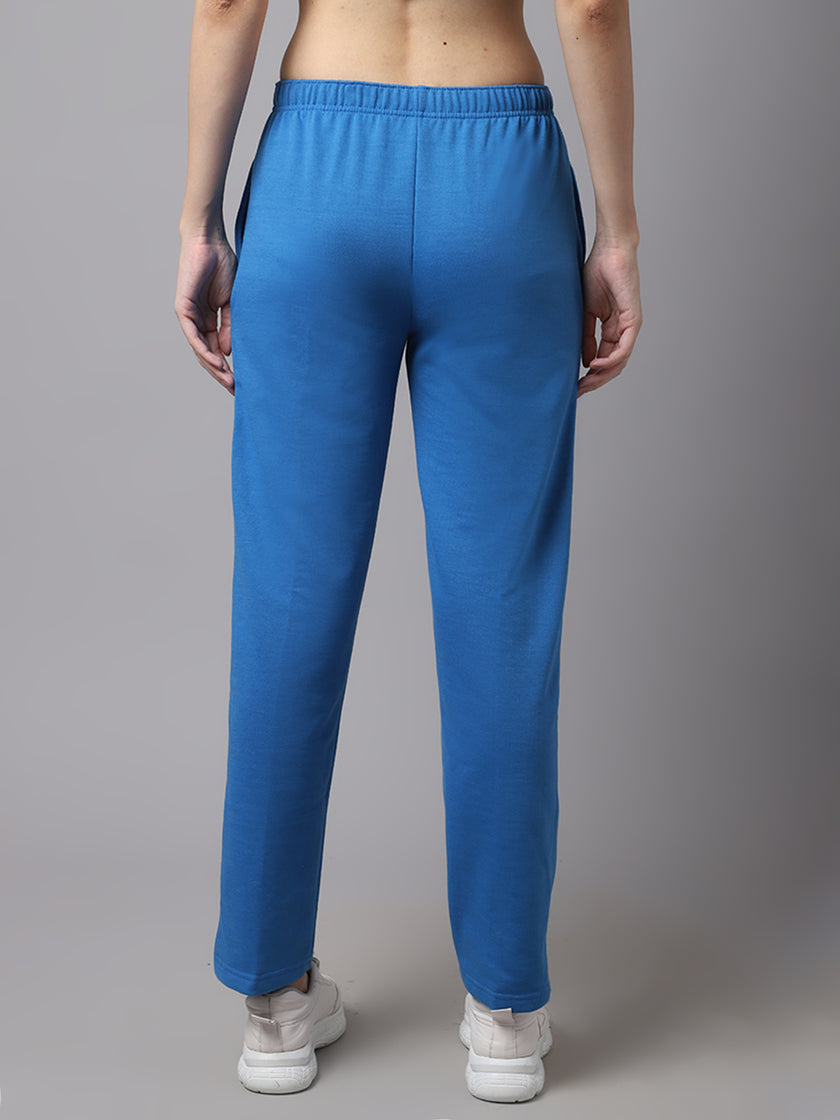 Mack Jonney Fleece Regular-Fit Blue Trackpant for Women