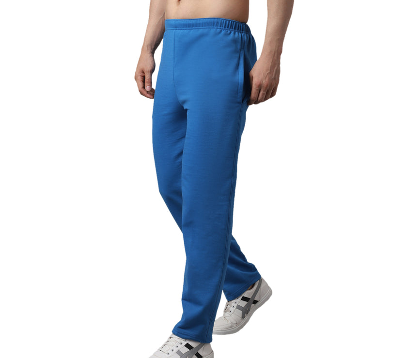 Mack Jonney Fleece Regular-Fit Blue Cotton Trackpant for Men