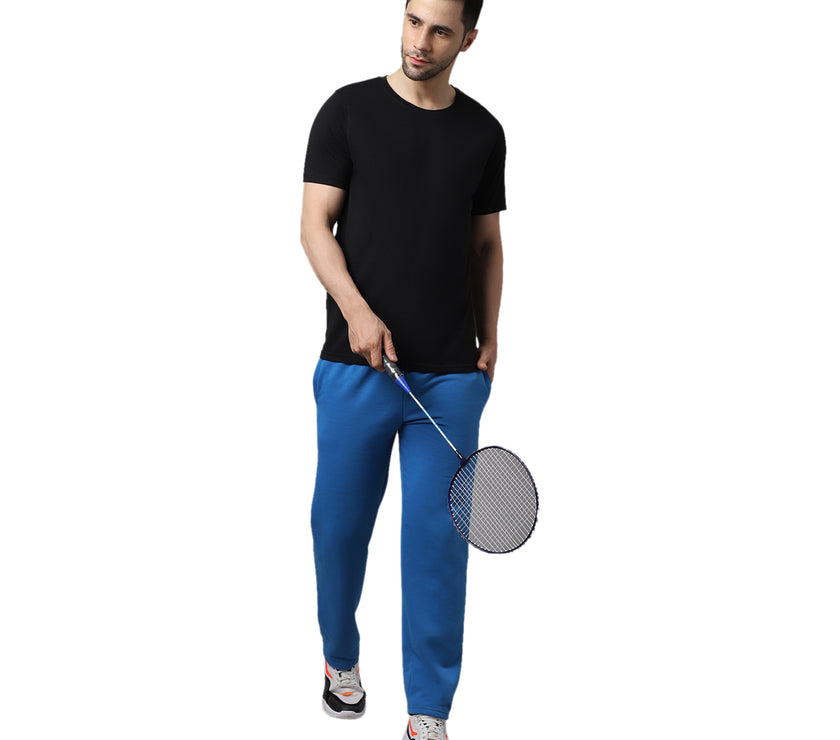 Mack Jonney Fleece Regular-Fit Blue Cotton Trackpant for Men
