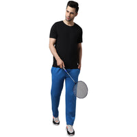 Mack Jonney Fleece Regular-Fit Blue Cotton Trackpant for Men