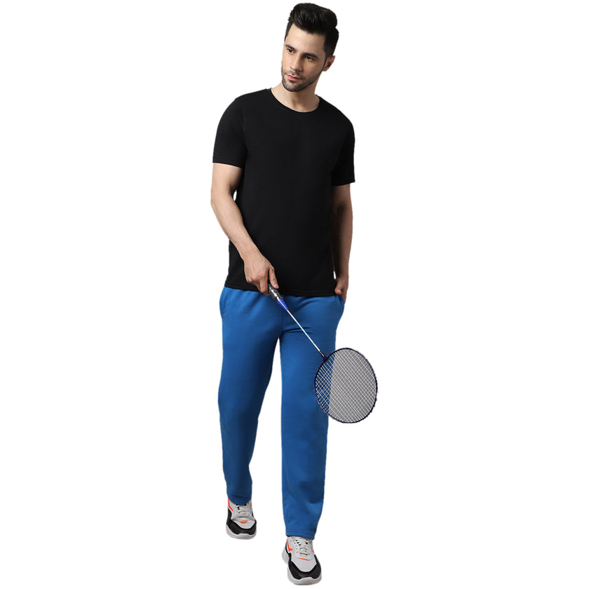 Mack Jonney Fleece Regular-Fit Blue Cotton Trackpant for Men