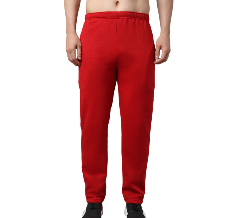 Mack Jonney Fleece Regular-Fit Maroon Cotton Trackpant for Men