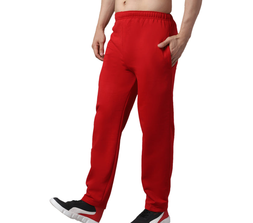 Mack Jonney Fleece Regular-Fit Maroon Cotton Trackpant for Men