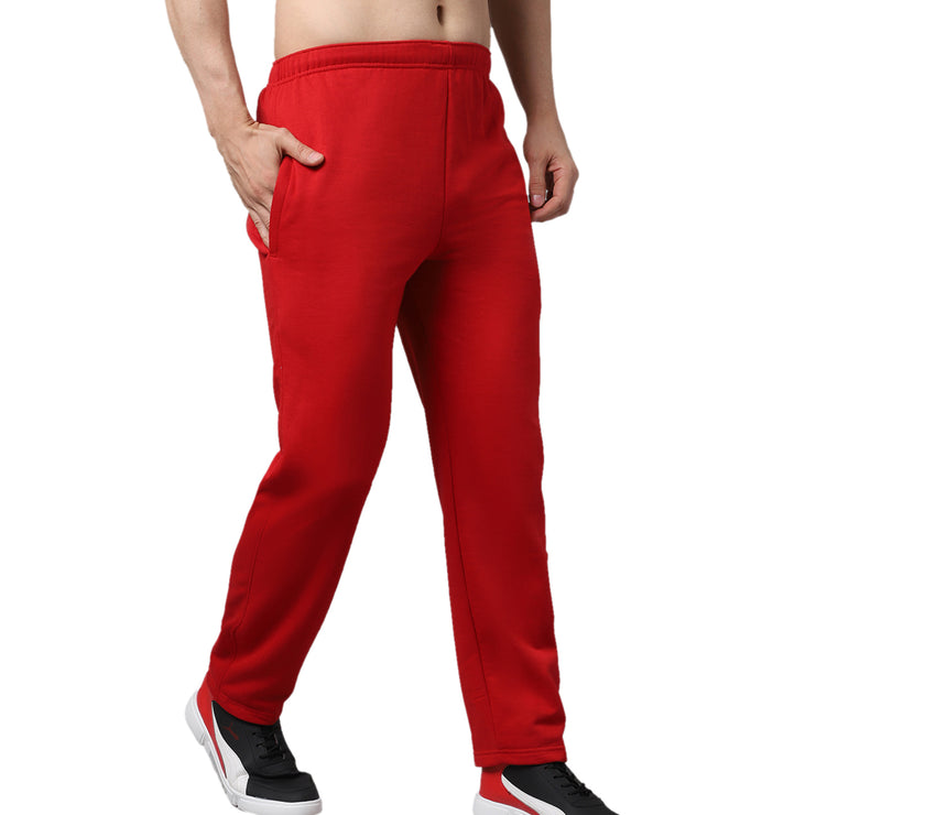 Mack Jonney Fleece Regular-Fit Maroon Cotton Trackpant for Men