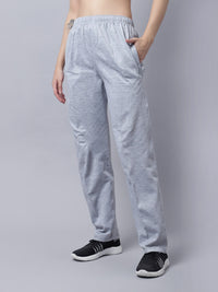 Mack Jonney Fleece Regular-Fit Grey Melange Trackpant for Women