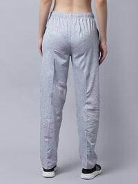 Mack Jonney Fleece Regular-Fit Grey Melange Trackpant for Women