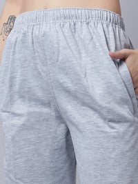 Mack Jonney Fleece Regular-Fit Grey Melange Trackpant for Women