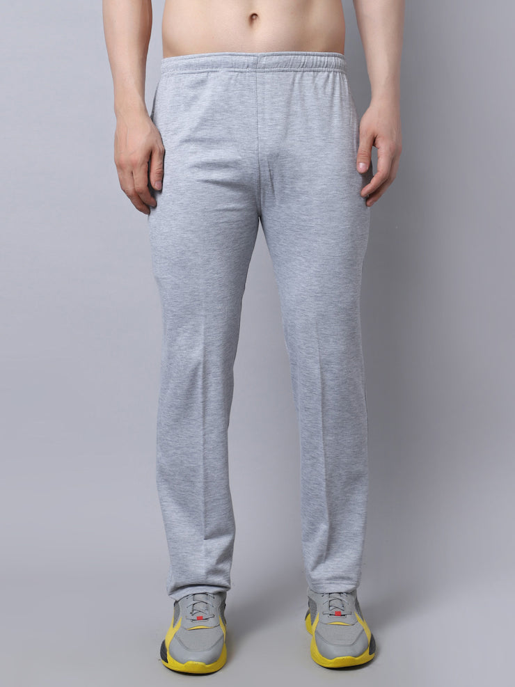 Mack Jonney Fleece Regular-Fit Grey Melange Cotton Trackpant for Men