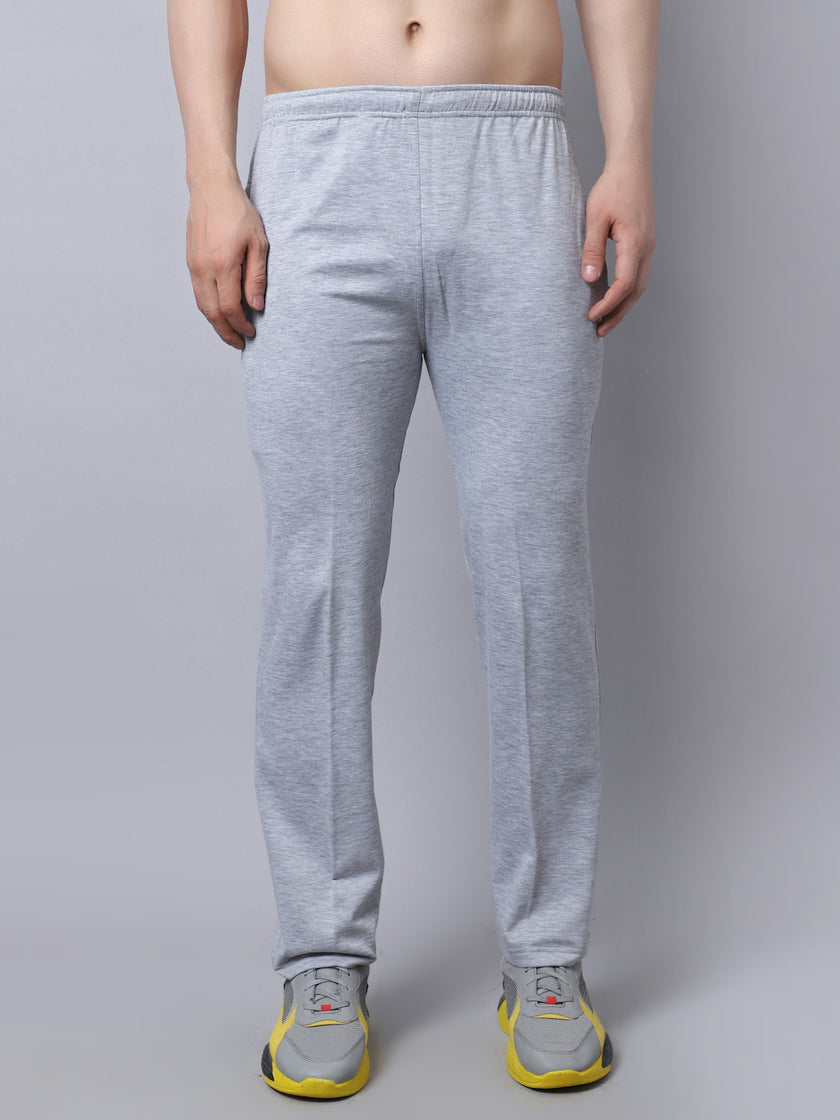 Mack Jonney Fleece Regular-Fit Grey Melange Cotton Trackpant for Men