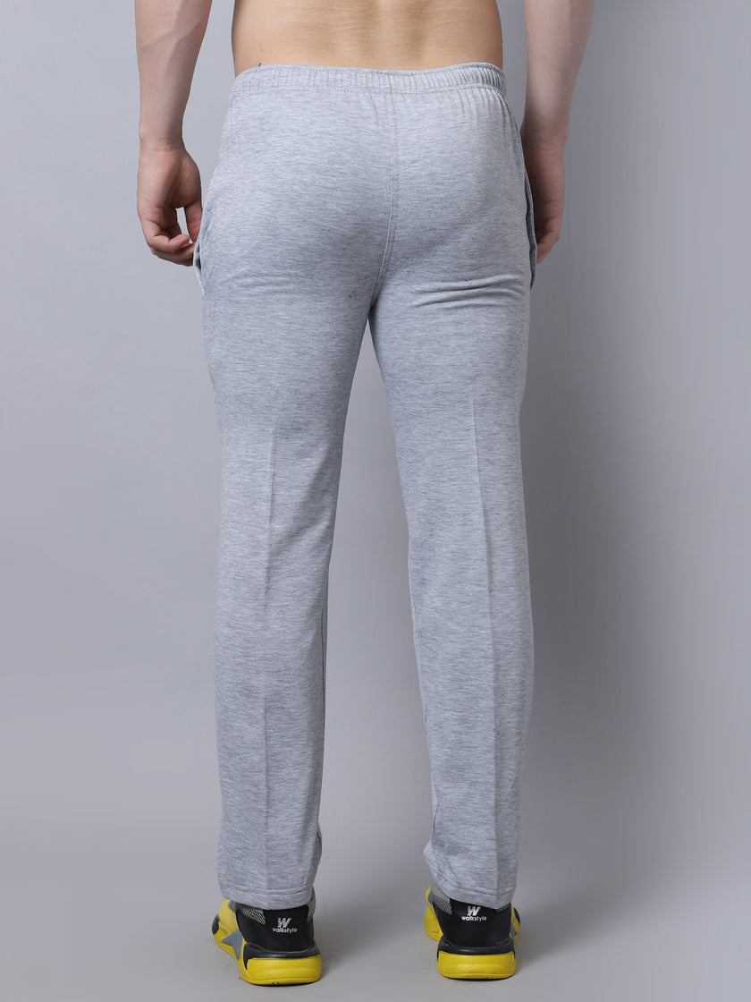 Mack Jonney Fleece Regular-Fit Grey Melange Cotton Trackpant for Men