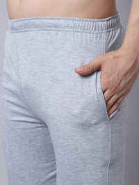 Mack Jonney Fleece Regular-Fit Grey Melange Cotton Trackpant for Men