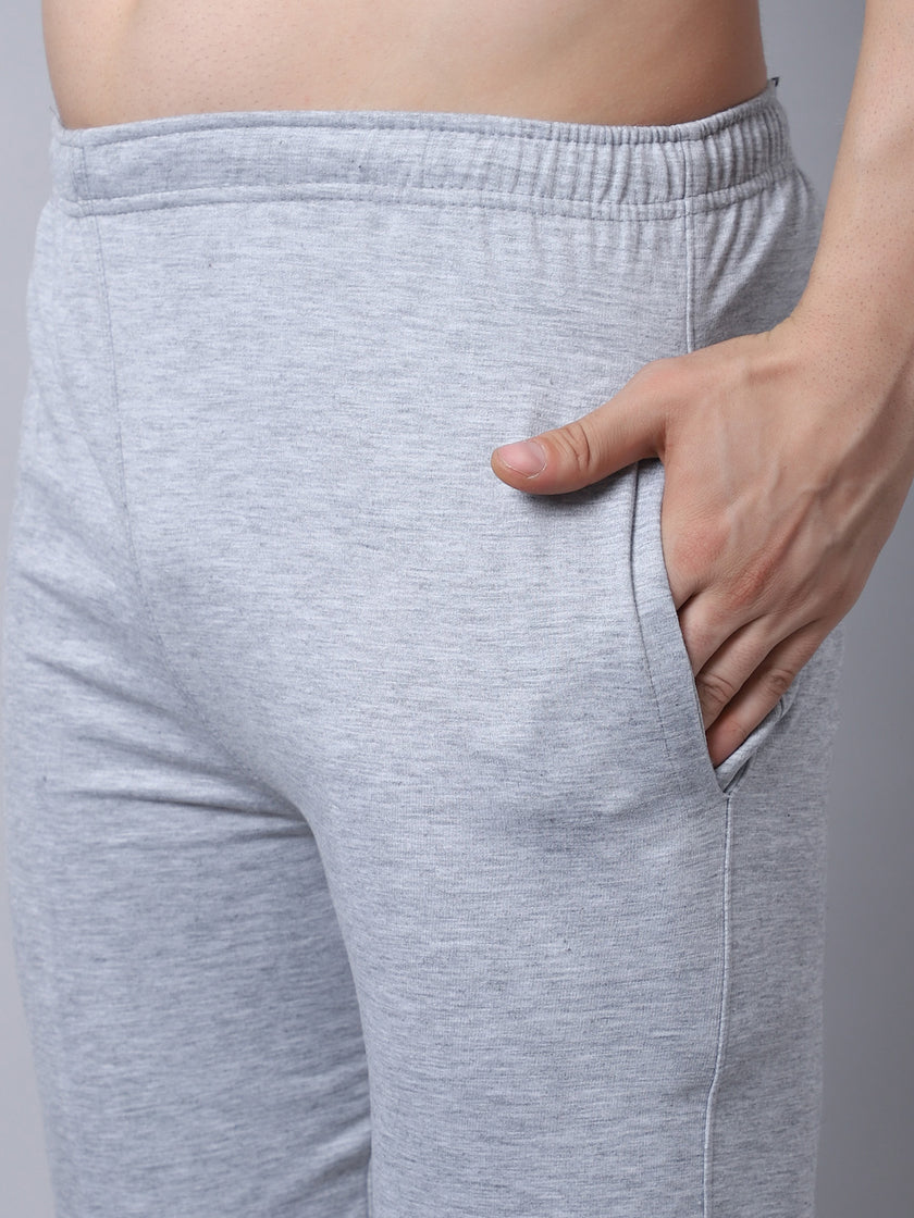 Mack Jonney Fleece Regular-Fit Grey Melange Cotton Trackpant for Men
