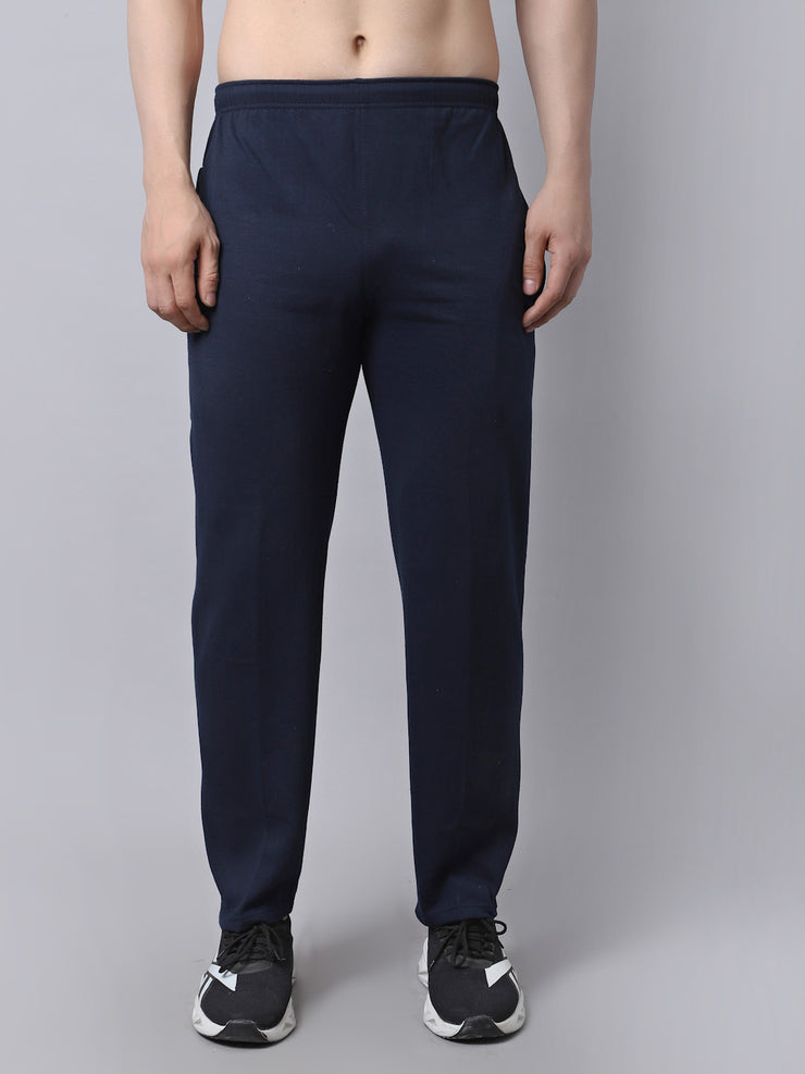 Mack Jonney Fleece Regular-Fit Navy Blue Cotton Trackpant for Men