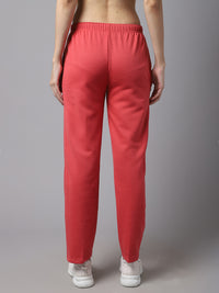 Mack Jonney Fleece Regular-Fit Pink Trackpant for Women