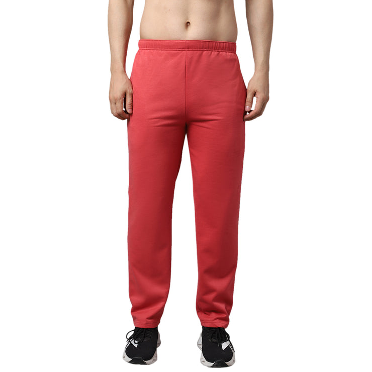 Mack Jonney Fleece Regular-Fit Pink Cotton Trackpant for Men
