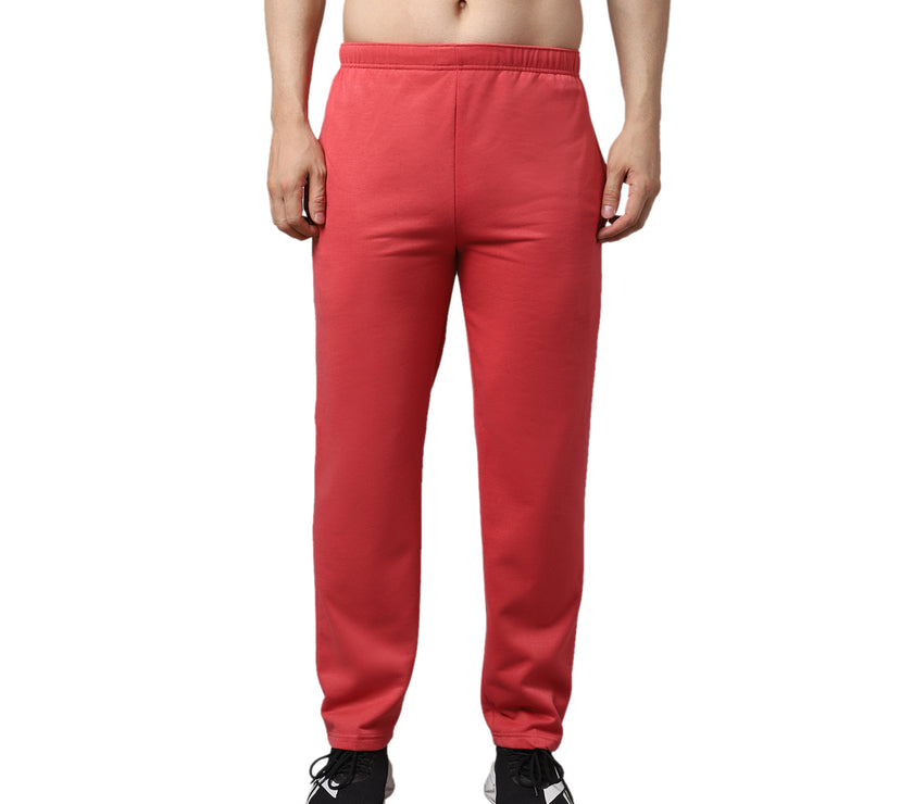 Mack Jonney Fleece Regular-Fit Pink Cotton Trackpant for Men