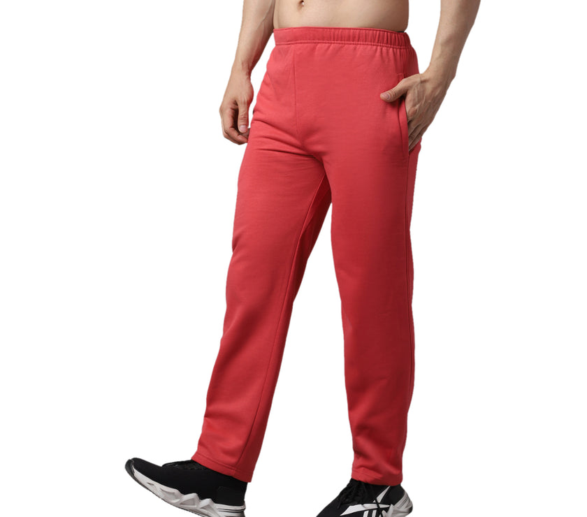 Mack Jonney Fleece Regular-Fit Pink Cotton Trackpant for Men