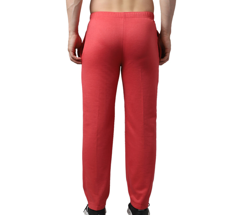 Mack Jonney Fleece Regular-Fit Pink Cotton Trackpant for Men