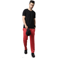 Mack Jonney Fleece Regular-Fit Pink Cotton Trackpant for Men
