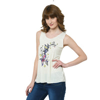 Mack Jonney White Tank Top For Women's