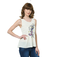 Mack Jonney White Tank Top For Women's