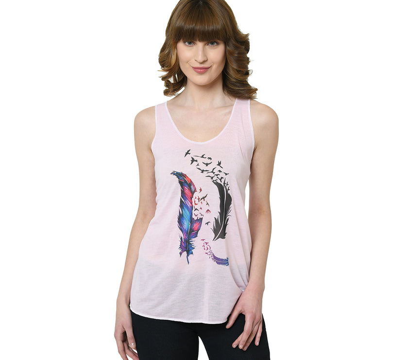 Mack Jonney Pink Tank Top For Women's