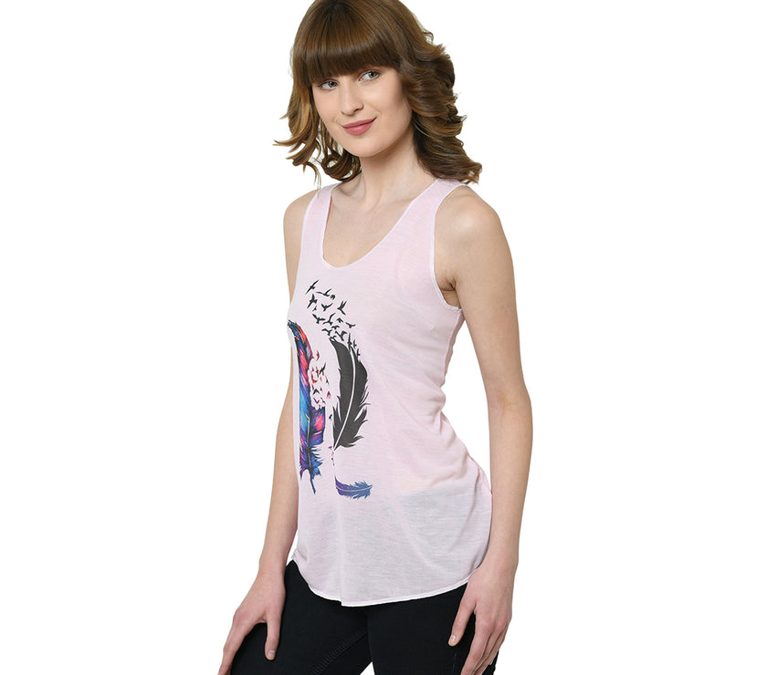 Mack Jonney Pink Tank Top For Women's