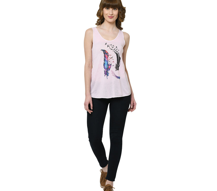 Mack Jonney Pink Tank Top For Women's