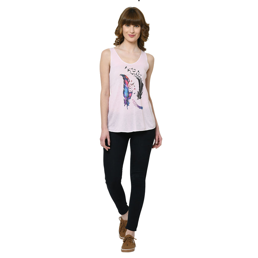 Mack Jonney Pink Tank Top For Women's