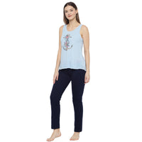 Mack Jonney Light Blue Women's Night Suit