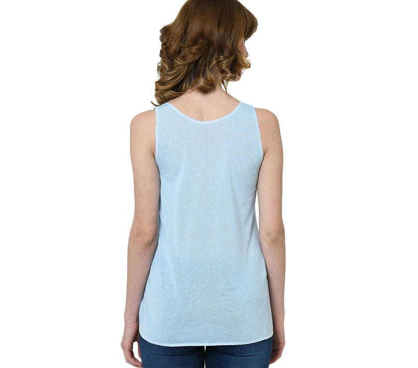 Mack Jonney Blue Tank Top For Women's