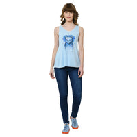 Mack Jonney Blue Tank Top For Women's