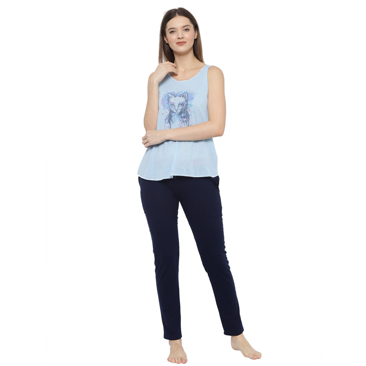 Mack Jonney Blue Women's Night Suit