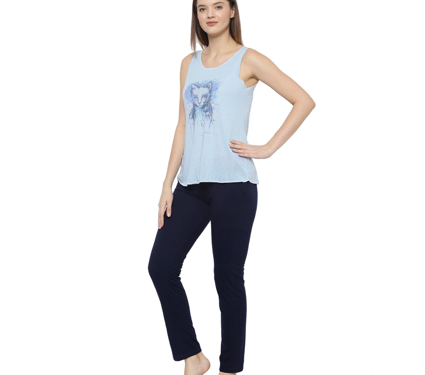 Mack Jonney Blue Women's Night Suit