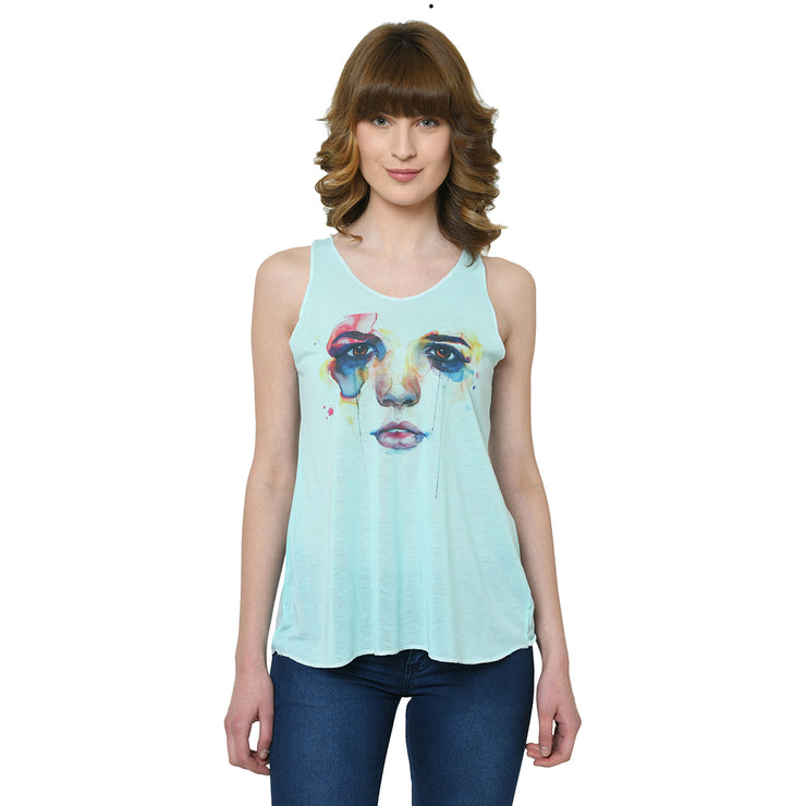 Mack Jonney Green Tank Top For Women's