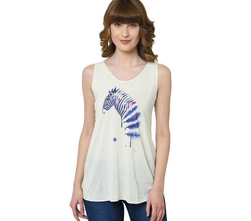 Mack Jonney White Tank Top For Women's
