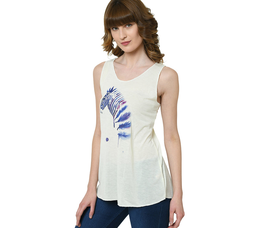 Mack Jonney White Tank Top For Women's